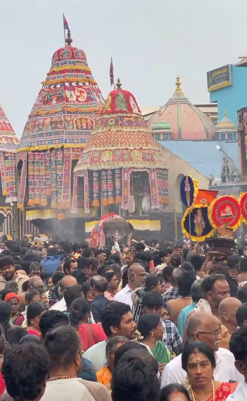 சிதம்பரம் தில்லை நடராஜர் கோயில் திருவாதிரையை முன்னிட்டு நடைபெறும் பஞ்சரத பவனி: 12.01.2025